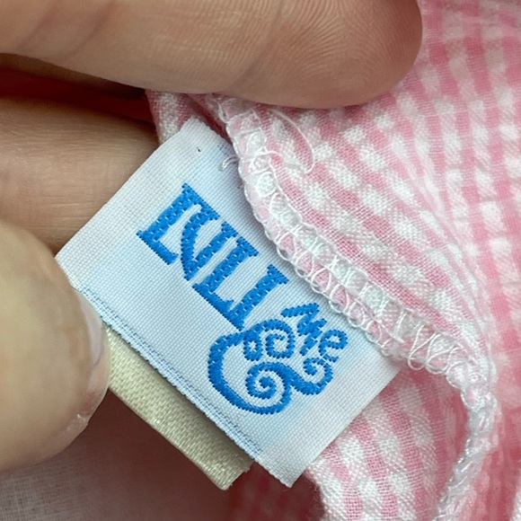 Luli & Me size 24 months vintage smocked seersucker dress spring Easter bunnies - Picture 5 of 6